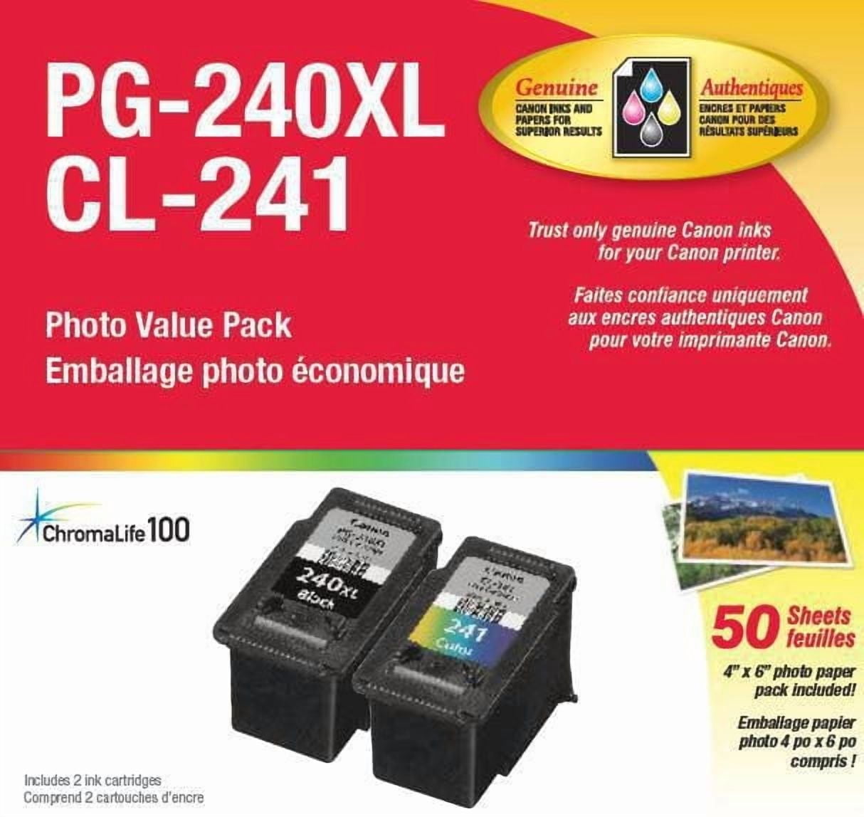 Canon Paquet de papier photo PG-240XL et CL-241 de 50 feuilles