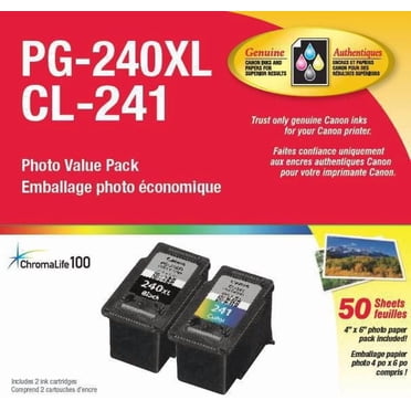 Canon Paquet de papier photo PG-240XL et CL-241 de 50 feuilles