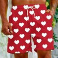 thumbnail image 2 of Penkiiy Short Décontracté pour Hommes avec Cordon de Serrage Imprimé Amour pour la Saint-Valentin m Rouge, 2 of 9