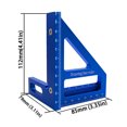 thumbnail image 4 of yeacher Règle de Menuiserie en Alliage d'Aluminium avec Mesure d'Angle 45°/90°, Trou pour Marquage de Précision, Durable et Résistant à la Rouille, Idéal pour les Charpentiers et les Amateurs de Bricolage (Bleu), 4 of 6