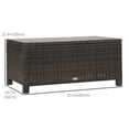 thumbnail image 3 of Outsunny Rattan Outdoor Coffee Table with Tempered Glass Top, Brown, 3 of 10