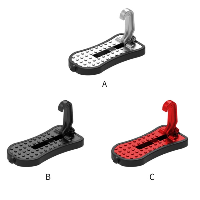 Car Doorstep Aluminum Alloy Auto Latch Hook Foot Pedal Foldable Vehicle Roof Rack Step, Red