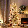 thumbnail image 2 of HOMCOM 6' Flocked Arctic Fir Artificial Christmas Tree w/ 250 Clear Lights, 2 of 10