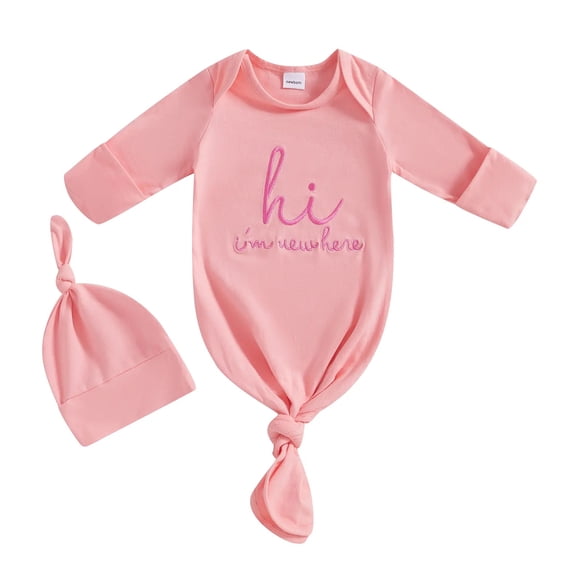 sertiohcv Newborn Baby Girl Clothes Newborn Knotted Sleeping Bag Fetal Hat Set Baby Comfortable Breathable Pajamas Red Size for Newborn