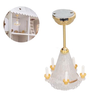 Dollhouse Decoration,Miniature Chandelier 1/12 Scaled LED Miniature Chandelier Dollhouse Ceiling Light Unparalleled Experience