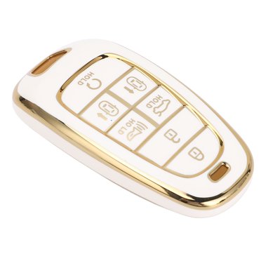 7 Buttons Car Key Fob Cover Protector Premium PU for Sonata Santa Cruz 2022 to 2024 Full Coverage Key Case