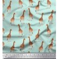 thumbnail image 1 of Soimoi Green polyester Crepe Fabric Dot & Giraffe Animal Print Fabric by The Yard 52 Inch Wide, 1 of 3