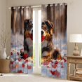 thumbnail image 2 of Cute Dog Window Drapes Block 30%-50% Light,Red Rose Blossoms Kitchen Window Treatments 42Wx63L Inches,Cartoon Animals Decor Window Curtains, 2 of 6