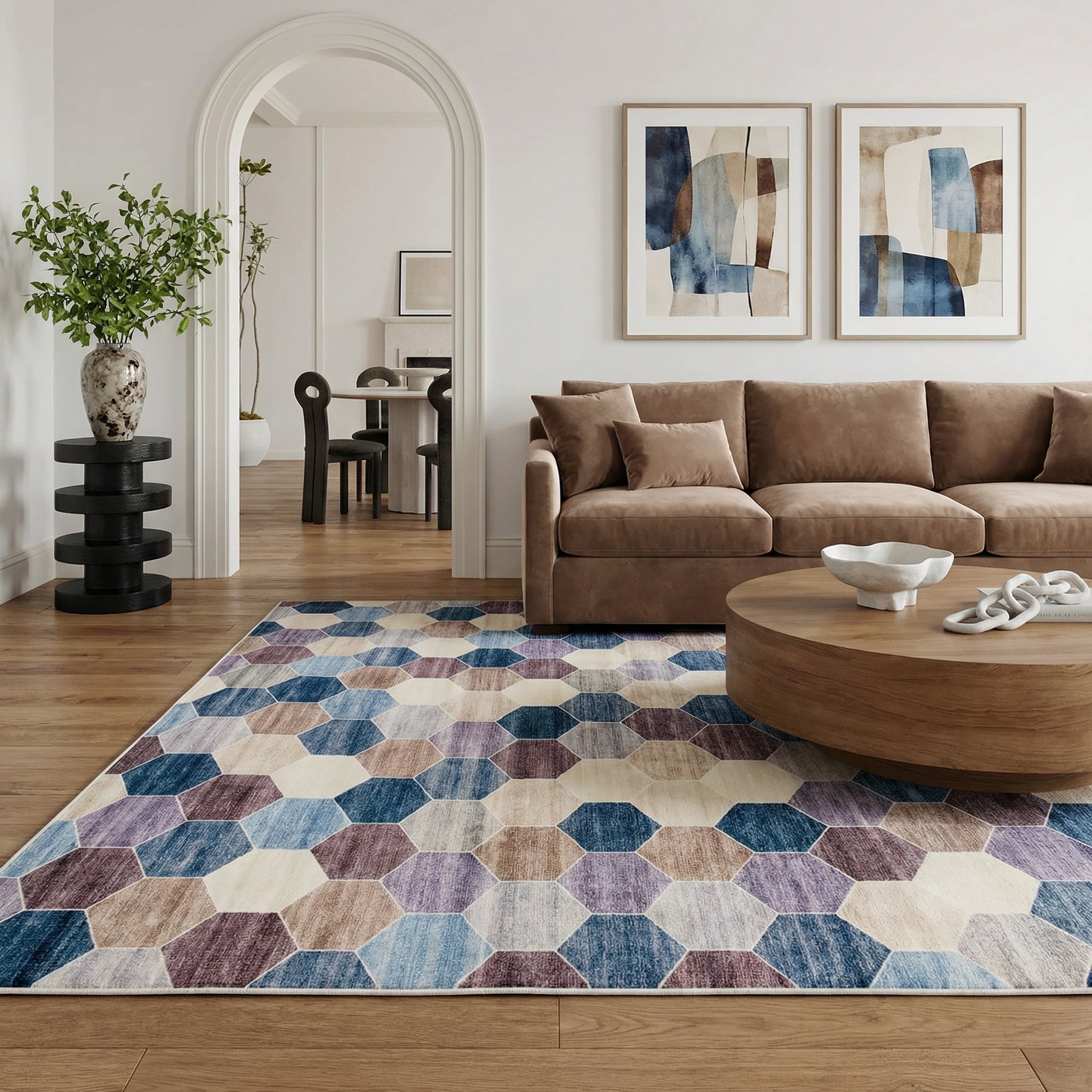 Tapis d'intérieur géométrique à carreaux Rug Branch