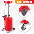 thumbnail image 1 of BeesClover Réservoir d'Égouttage d'Huile Usée de 8/20 Gallon avec Roues, Entonnoir Ajustable (28-62 Pouces), Boîte à Outils et Grande Capacité. Idéal pour de Multiples Changements d'Huile dans les Ateliers de Réparation Automobile et les Garages. Rouge, 1 of 7