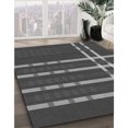 thumbnail image 3 of Ahgly Company Tapis d'Intérieur Rond Lavable en Machine Gris Transitionnel, 5 Pieds Rond, 3 of 7