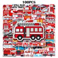 thumbnail image 1 of Fire Department Stickers, Pack of 100 Fire Engine Decoration Stickers, Waterproof and Reusable Fire Engine Stickers for Luggage, Water Bottle, Laptop, Etc, 1 of 5