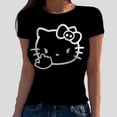 thumbnail image 1 of Hello Kitty T-Shirt Décontracté Quotidien à Impression 3D pour Femmes, Manches Courtes, Extensible, Col Rond, Passe-Partout, Nouvelle Arrivée pour l'Été, Ajusté, 2024, Haut, 1 of 5