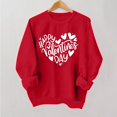 thumbnail image 1 of Styesk Chemises à Manches Longues pour Femmes Imprimé Cœur Hauts Confortables Doux Col Rond T-Shirts Chandail Mode Léger Chandail en Molleton Graphique de la Saint-Valentin Hauts Décontractés, 1 of 2
