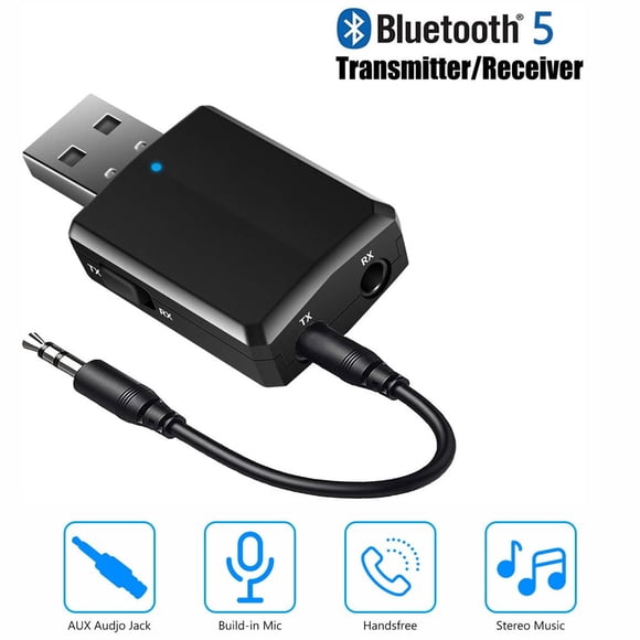 YOPTOP USB Bluetooth 5.0 Transmitter Receiver 3 in 1 HiFi Wireless Audio Adapter Bluetooth 5.0 EDR Adapter with 3.5mm AUX for Car TV Headphones PC Home Stereo USB Power Supply Plug and Play
