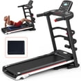 thumbnail image 1 of Ksports Electric Treadmill Bundle with Rack, Mat, and Dumb Bells, Black, 1 of 10