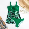 thumbnail image 2 of Bikinis Sets for Women Womens Ruffle Conservative Piece Swimsuit Chest Hollow Colorblocking Backless Swimsuit, 2 of 12