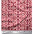 thumbnail image 1 of Soimoi Polyester Crepe Fabric Damask Ethnic Printed Fabric 1 Yard 42 Inch Wide, 1 of 3