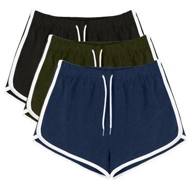 Gspmoly Running Shorts for Women, 3Pc Women Casual Summer Sports Shorts Workout Yoga Shorts Active Shorts Hiking Shorts Women Clearance Items Navy XL