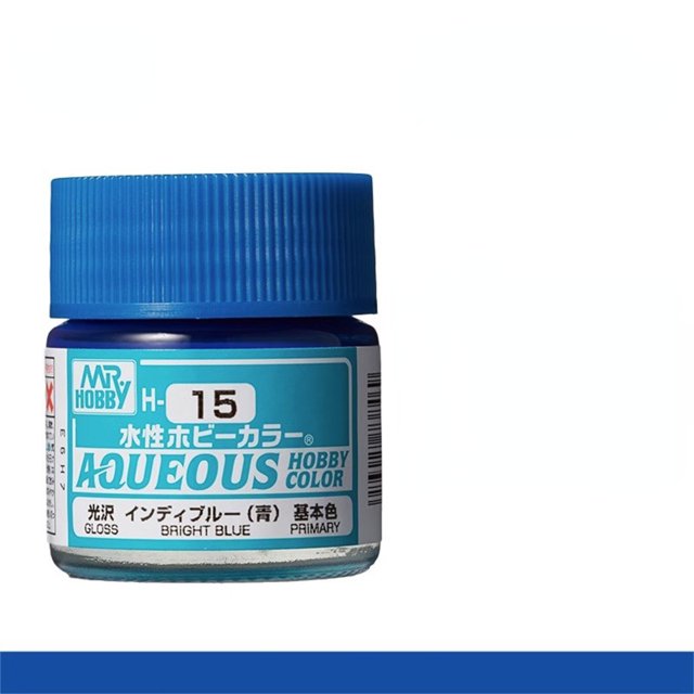 Mr. Hobby Aqueous H15 Gloss Bright Blue Acrylic Paint 10ml for Scale Models & Miniatures