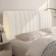 thumbnail image 4 of White Quilted Thickened Vertical Stripe Headboard Cover Dust Proof Washable Fitted Design Multiple Sizes, 4 of 7