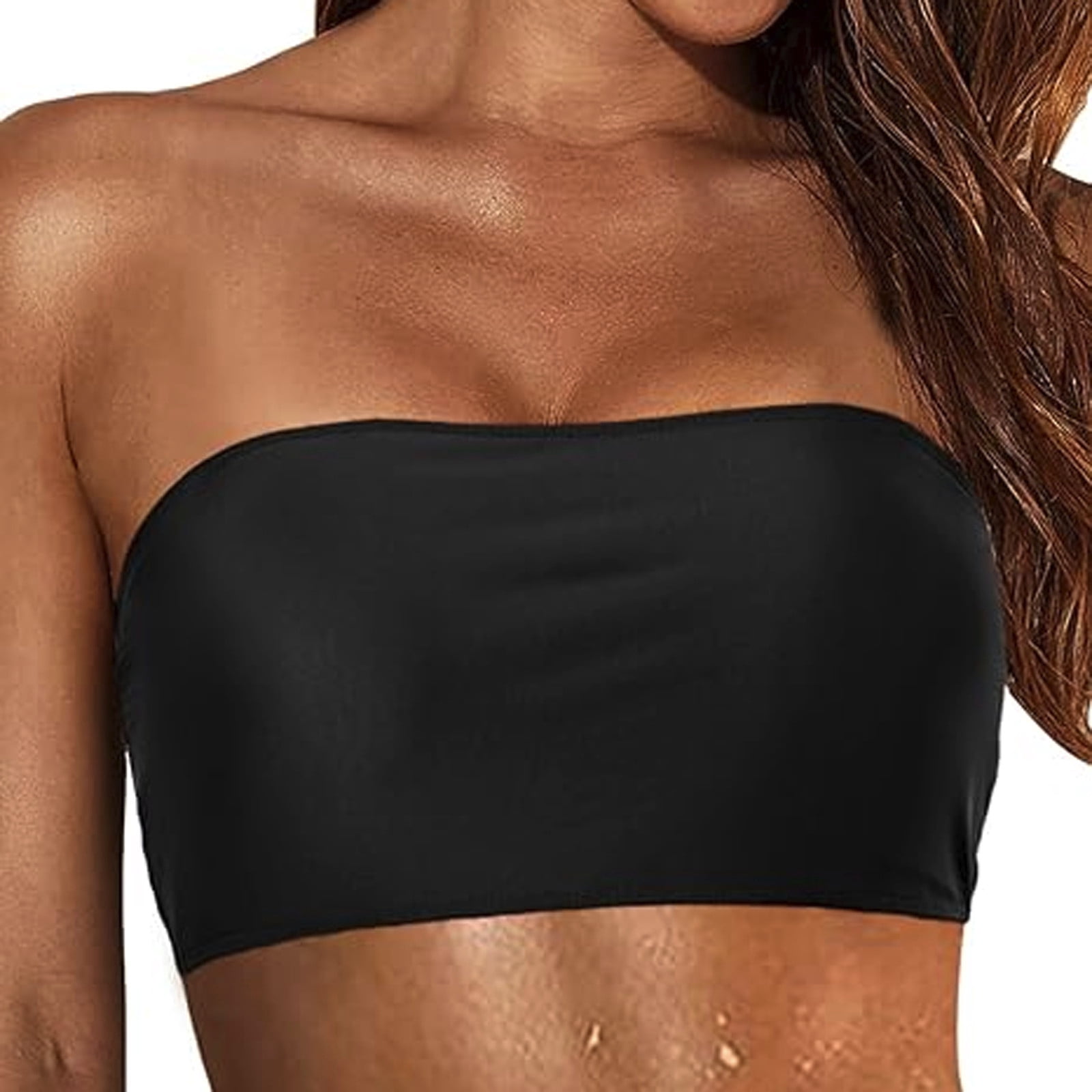 AWZXDE Swimsuit Tops for Women Detachable Straps Bandeau Top