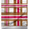 thumbnail image 1 of Soimoi Pink Moss Georgette Fabric Gingham Check Fabric Prints By Yard 42 Inch Wide, 1 of 5