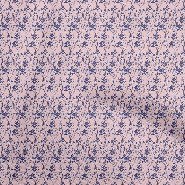 oneOone Silk Tabby Light Pink Fabric Floral Craft Projects Decor Fabric Printed By The Yard 42 Inch Wide