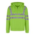 thumbnail image 4 of LNWUY Cardigan à Capuche pour Homme à Fermeture Éclair à Manches Longues avec Bandes Réfléchissantes pour l'Assainissement, Veste de Survêtement, Manteau, Veste de Travail Décontractée, Vert G, 4 of 6
