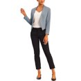 thumbnail image 2 of Blazer de Travail pour Femme Sans Col, Veste de Tailleur Chic Décontracté, Blazer Court, TG, Gris, 2 of 6