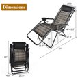 thumbnail image 3 of Costway Patio Rattan Zero Gravity Lounge Chair Folding Recliner W/Headrest Mix Gray, 3 of 9