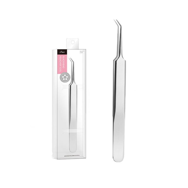 FcBaudy Tweezers Closed Needle Set Cell Clamp Black Head Clamp Tweezers Squeezing Tool Acne Needle