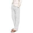 thumbnail image 2 of Men's Loose Plus Cotton Linen Summer Breathable Casual Cropped Pants Solid Drawstring Sweatpants Joggers, 2 of 5