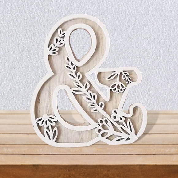 MKHSQHDG Today's Deals 5 Inch Wooden Letters for Wall Decoration Flowers Can Be Painted with Wood Children's Room Letters Wooden Letters for Crafts Name Signs Wedding Home Decoration