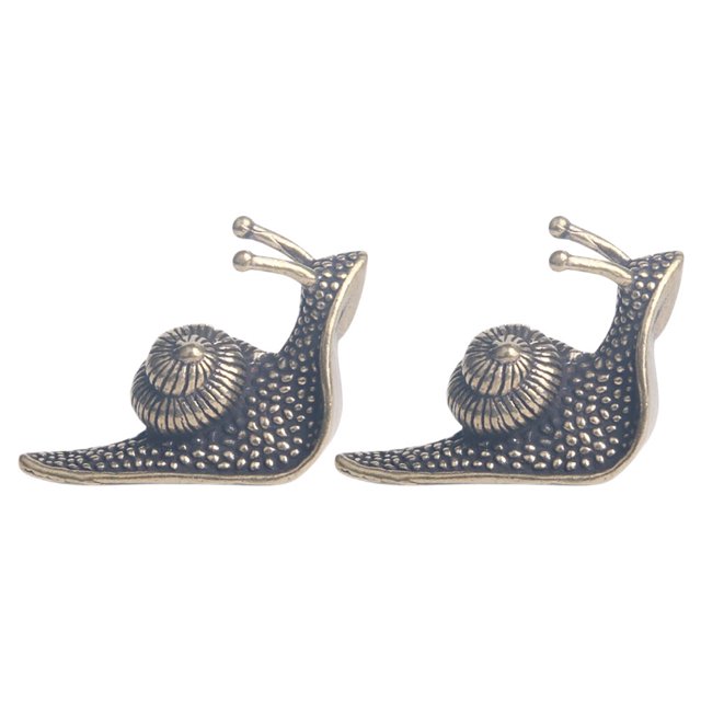 2 Pcs Escargots Décoratifs en Laiton Adorables Animaux de Thé Ornements d'Escargots Multifonctions Accessoire de Thé