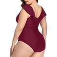 thumbnail image 4 of Huesdet Women's One Piece Athletic Racerback Swimsuit Slimming Bathing Suit[RD4,4XL], 4 of 6