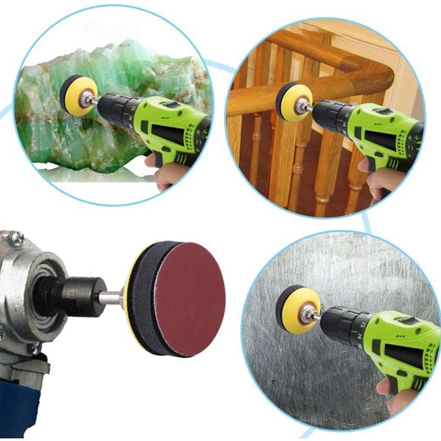 Abrasive Disc Pad Kit, 2 Inch 100PCS Sand Disc Cushion Cover 1/4 Inch Shank Drill Grinder Abrasive Tool Sand Disc Cushion Cover