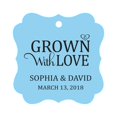 thumbnail image 1 of Darling Souvenir Grown With Love Personalized Fancy Frame Bonbonniere Wedding Party Favor Paper Tags-Baby Blue-50 Tags, 1 of 1