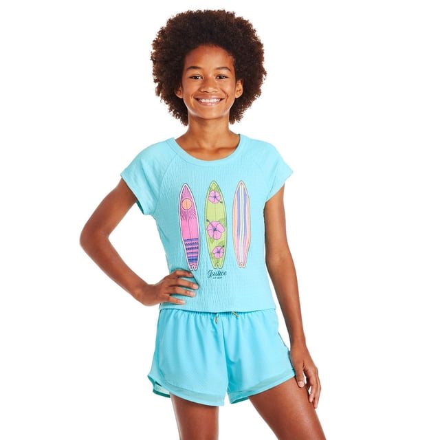 T-shirt à imprimé graphique Justice pour filles