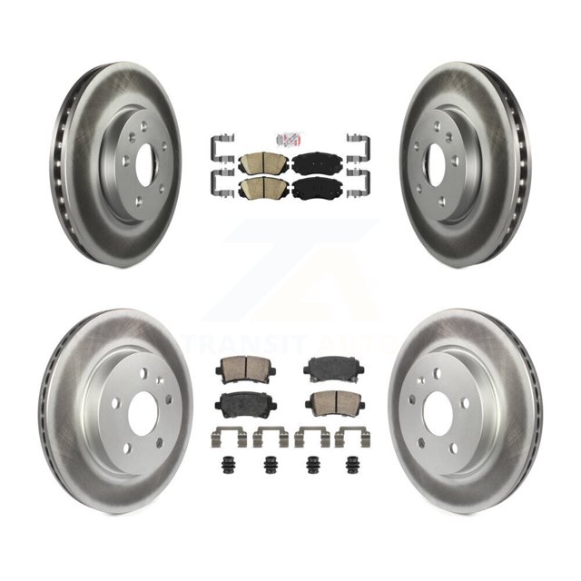 Transit Auto Front Rear Ceramic Pads and Coated Disc Brake Rotors Kit for Car Chevrolet Malibu Impala Buick LaCrosse Limited Allure KGA-105647