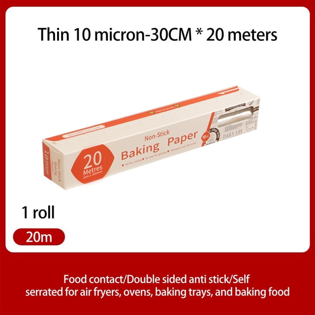 Heavy Duty Aluminum Foil Roll 10x0.3m or 20x0.3m, Premium Non-Stick Cooking Grade Tinfoil for Baking Frying, Heat Resistant to 500°F Seals Freshness Easy Cut Storage, Silver