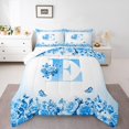 thumbnail image 1 of Erosebridal Ensemble de Literie Monogrammée pour Lit Simple, Couette Personnalisée avec Initiale, Décoration avec Lettre, Réversible, Légère, 2 Pcs, 1 of 8