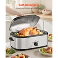 thumbnail image 4 of KFFKFF Roaster Oven, 22QT Electric Roasting Pan, 150-450℉ Adjustable Temperature Multifunctional Electric Roaster Oven with Self-Basting Lid, 4 of 9