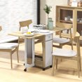 thumbnail image 2 of HOMCOM Table à Manger Pliable, Table à Rabat avec 2 Tiroirs, Armoire, 2 of 10