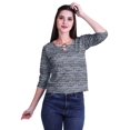 thumbnail image 1 of Moomaya Printed Keyhole Neck Ring Top Casual 3/4th Sleeve Tees Tank Tunic Top, 1 of 5