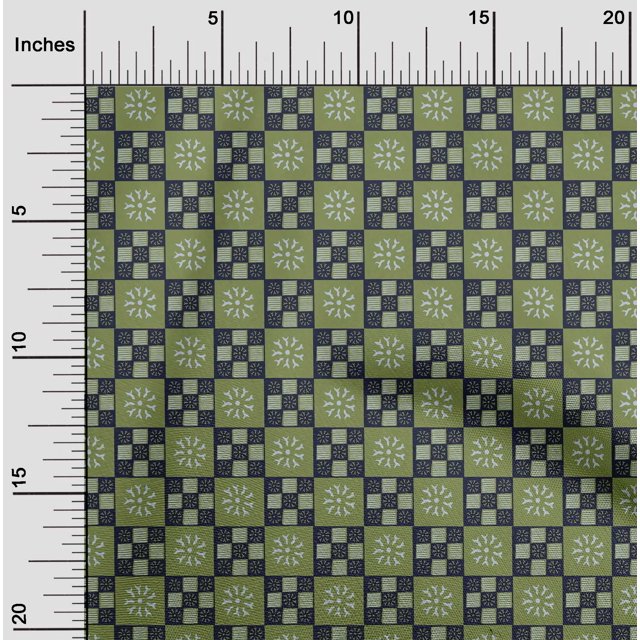 oneOone Georgette Viscose Fabric Geometric & Floral Block Printed Craft Fabric BTY 42 Inch Wide