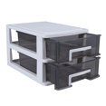 thumbnail image 2 of Household Double-layer Storage Cabinet Plastic Drawer Type Closet Portable Multifunction Dustproof Storage Rack Organizer Furniture (White Frame and Transparent Black), 2 of 9