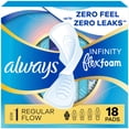 thumbnail image 1 of Always Infinity FlexFoam Pads for Women, Size 1, Regular Pad with Wings, Unscented, 18 Count, 1 of 20