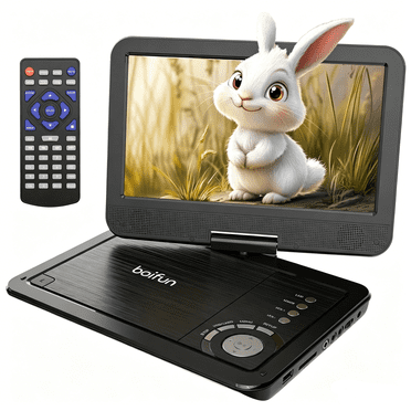 BOIFUN Lecteur DVD Portable de 12,5 Pouces avec Écran HD Pivotant de 10,5 Pouces pour Voiture et Enfants, Batterie Rechargeable 5 H, Prend en Charge Plusieurs Formats de Disques/téléviseur Synchronisé, Lecteur DVD de Voiture 1080P