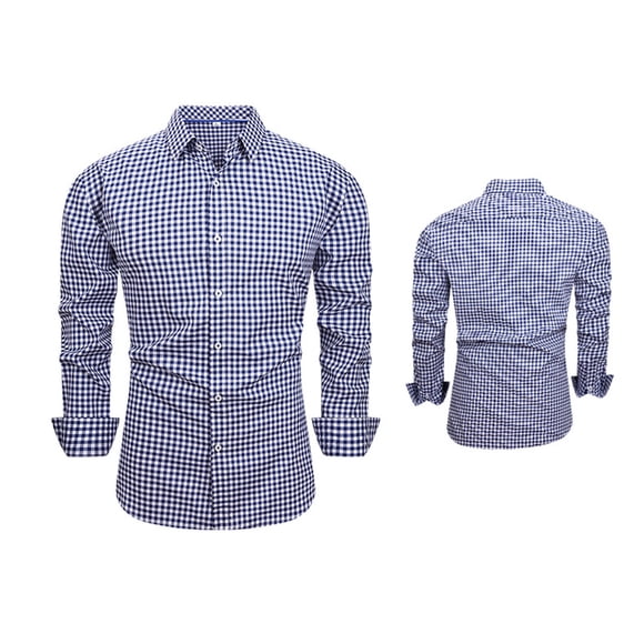 Button Down Shirts for Men Long Sleeve Mens Business Casual Shirts Long Sleeve Dress Clothes for Men Men Casual Clothing, Dark Blue, S
